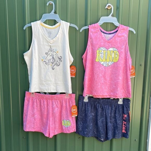BIG Girls Tank Top a& Shorts “Be Kind” 4-Piece Set Size XL 14/16 Plus - Picture 1 of 9